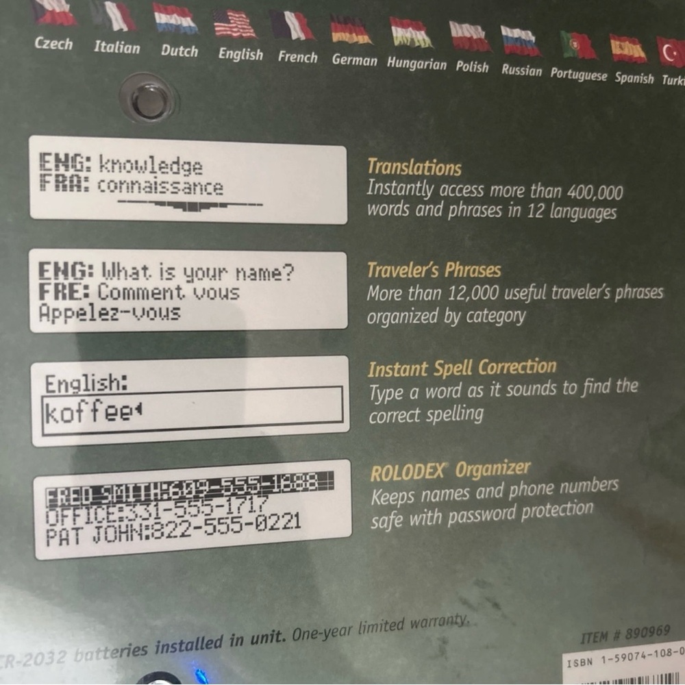 Franklin TG-450 12 Language Translator Carry Case Handheld Portable Electronic - Picture 5 of 5
